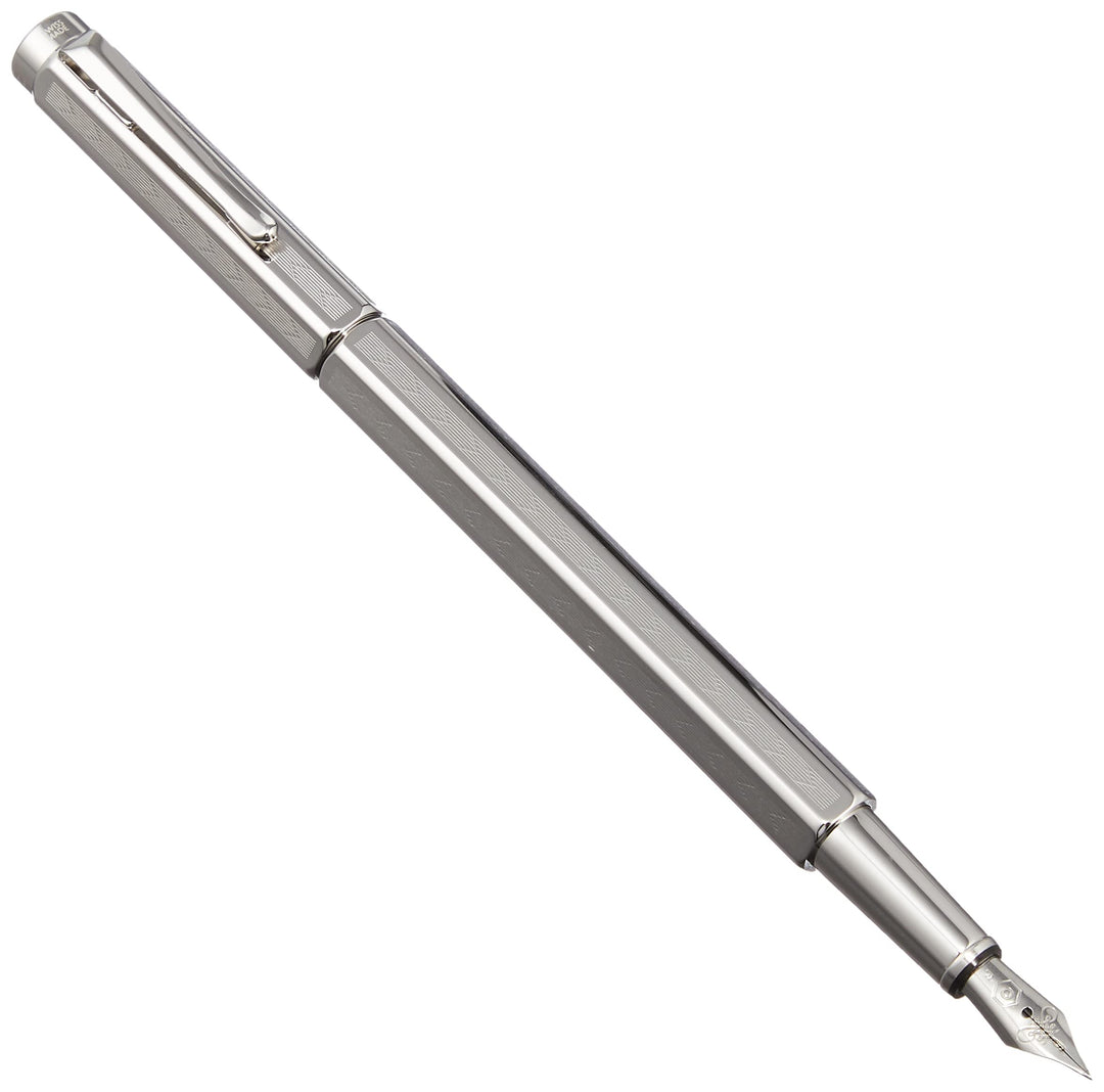 Caran d'Ache Füllhalter Ecridor Chevron, palladiert, Feder:fein (F), 1 Stück (1er Pack)