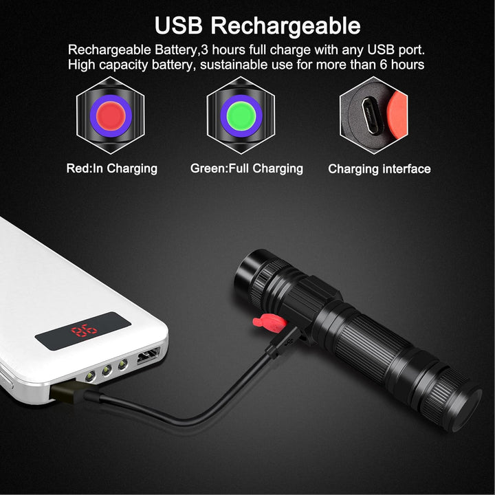 DARKBEAM UV Taschenlampe Schwarzlicht Aufladbar, Woodsche Lampe Schwarzlichttaschenlampen Ultraviole