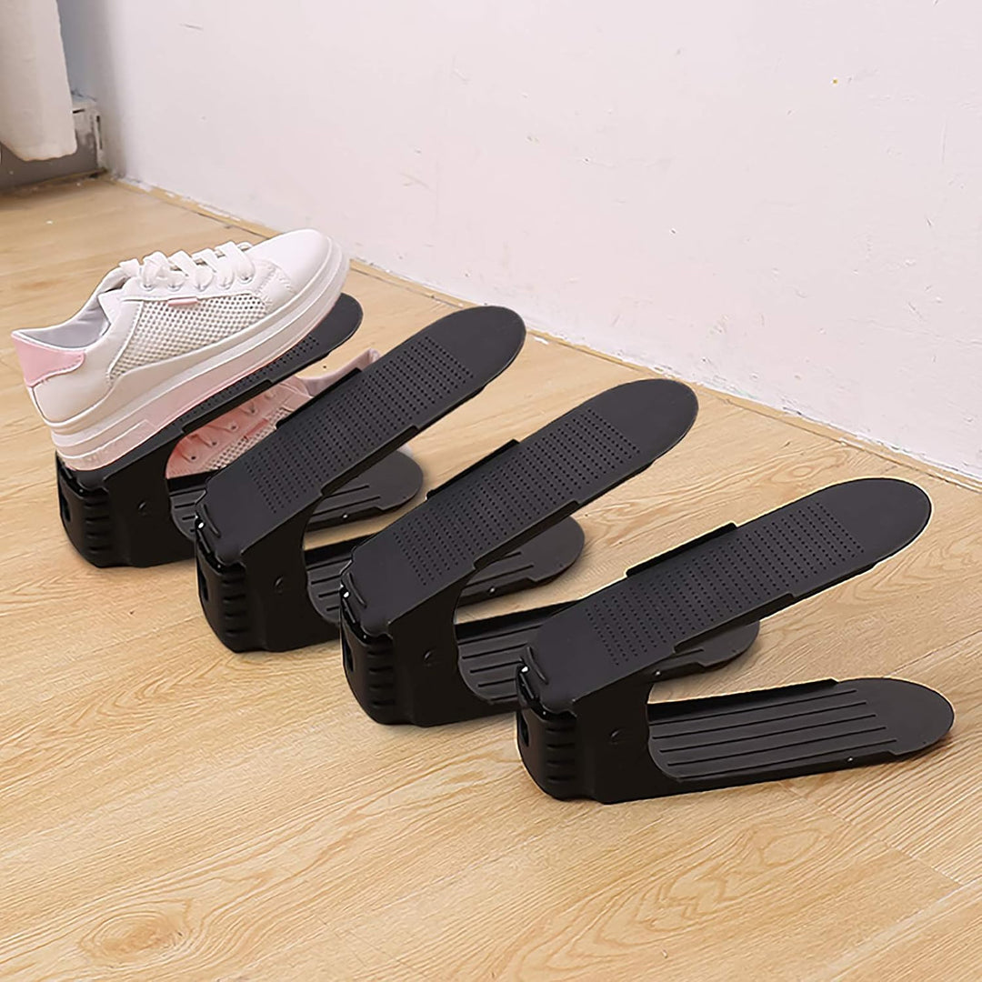 10 Stück Schuhständer, verstellbar, Organizer, platzsparend, Schwarz