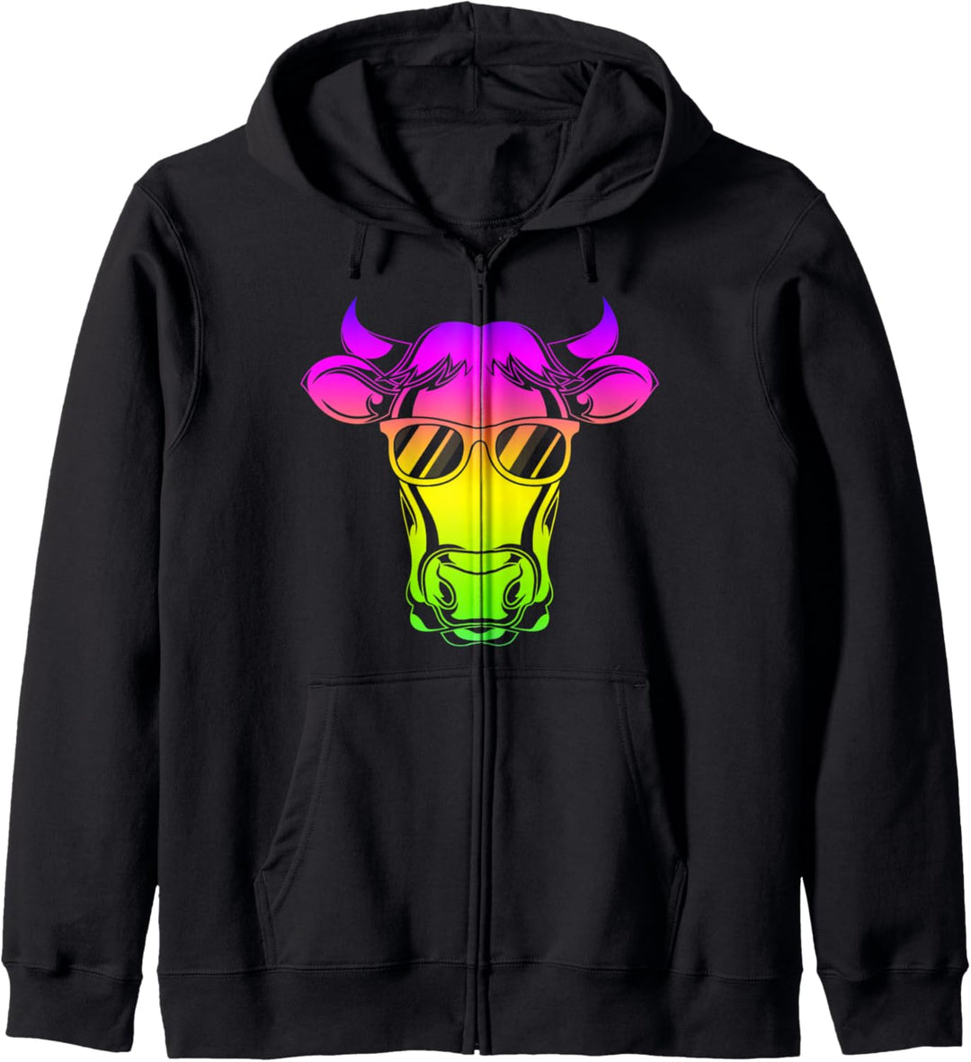 Coole Sonnenbrille Bauernhoftiere, bunte Kuh Kapuzenjacke