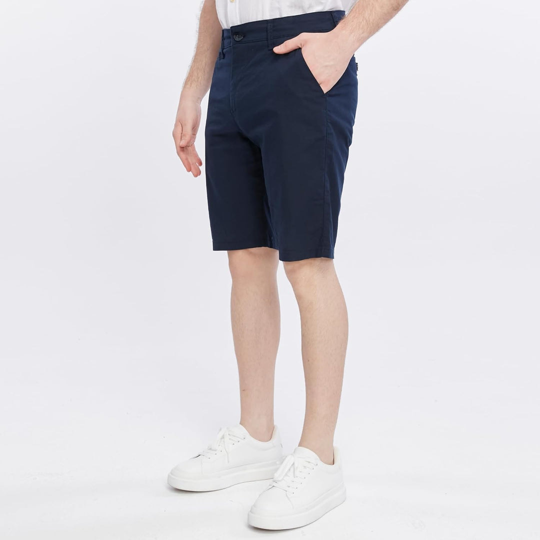 Xact Herren Leinen 23cm Tailored Chino Shorts, Regular Fit 42W Navy, 42W Navy