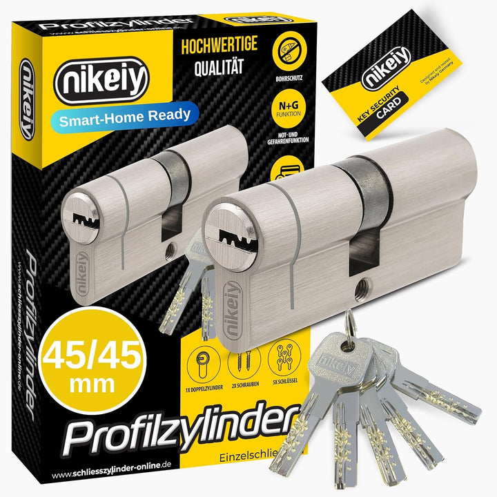 GERCAR Pro+ Profil-Zylinder 45/45 - N+G Schliesszylinder mit Not- und Gefahrenfunktion - Zylindersch