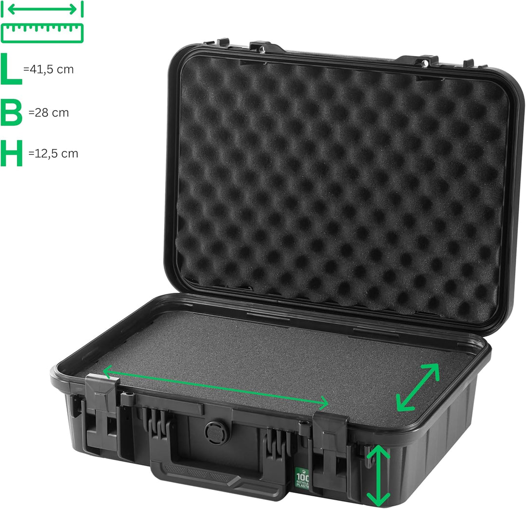 TOMcase Laptop Koffer 11–15 Zoll wasserdicht IP65 - ECO Schutzkoffer | Koffer für Notebook Tablet un