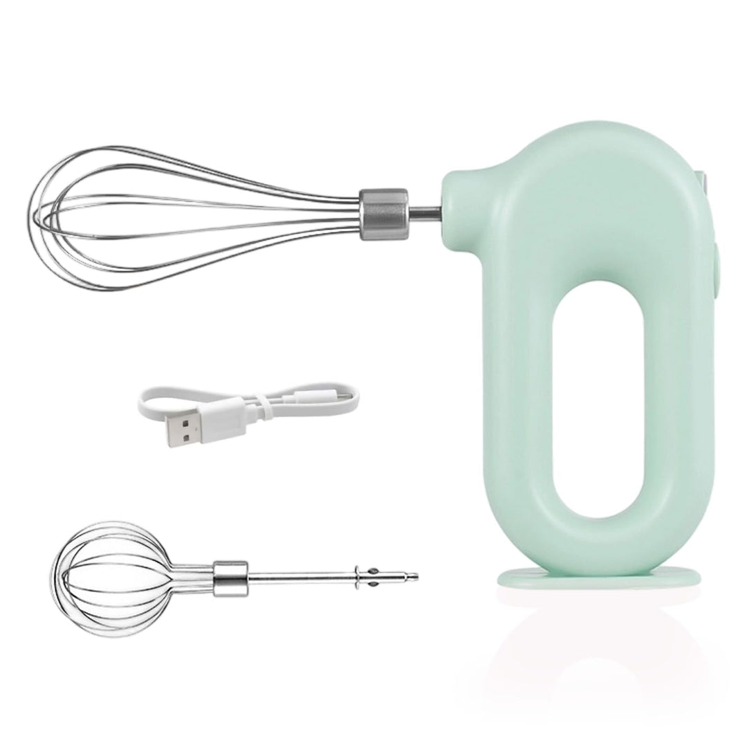 Elektrischer Schneebesen, Kabelloser Hand Mixer, Edelstahl-Schwenkquirl, 4 einstellbaren Geschwindig