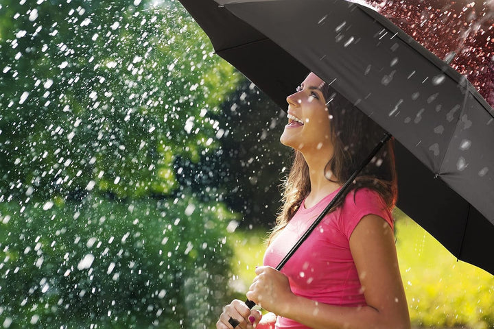 Sternenfunke XXXL Regenschirm gross 2 Personen Ø150 cm auch als grosser Golf Regenschirm schwarz stu