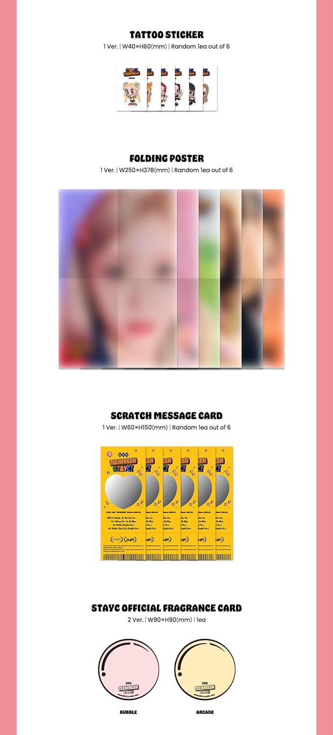 STAYC - TEENFRESH (3rd Mini Album) CD+Folded Poster (BUBBLE ver. / CD Only, No Poster), Bubble Ver.