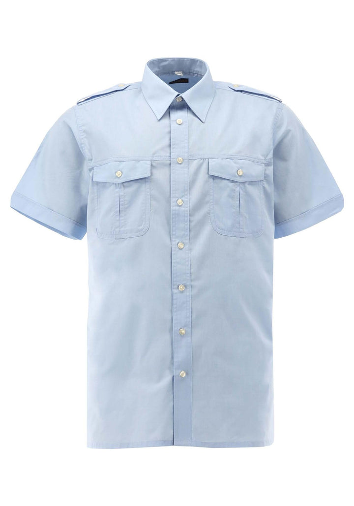 Condor Herren Kurzarm Pilotenhemd mit abnehmbaren Schulterklappen Izebo 39-40 Hellblau/Bleu, 39-40 H