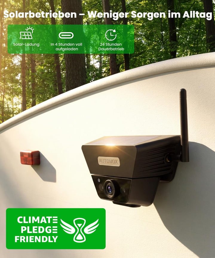 AUTO-VOX Magnetische Solar Rückfahrkamera Kabellose: 1 Min Installation, 1080P HD Zwei-Kanal mit Auf
