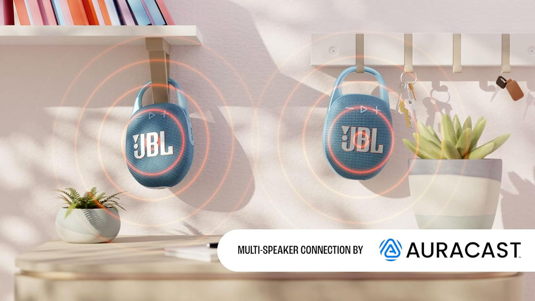 JBL Clip 5 in Lila – Tragbare Bluetooth-Lautsprecher-Box mit JBL Pro Sound, tiefem Bass und Playtime