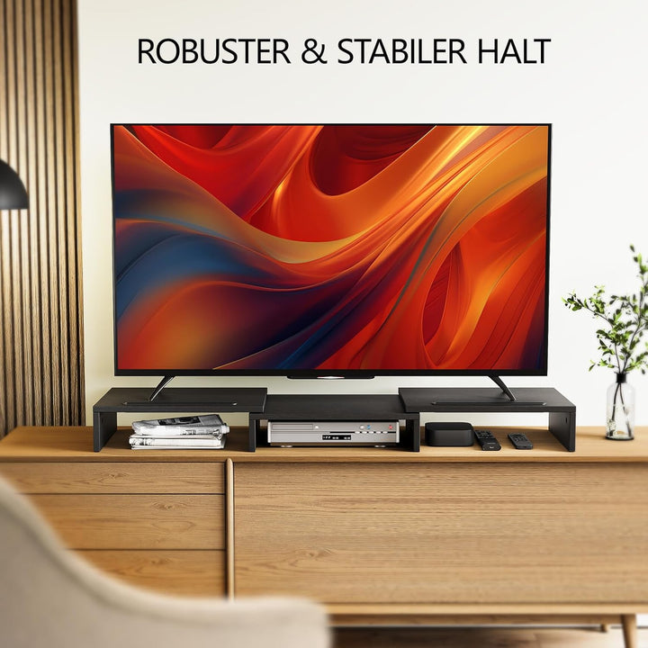 AMERIERGO Dual-Monitorständer – verstellbare Länge und Winkel, Dual-Monitorerhöhung, Computer-Monito