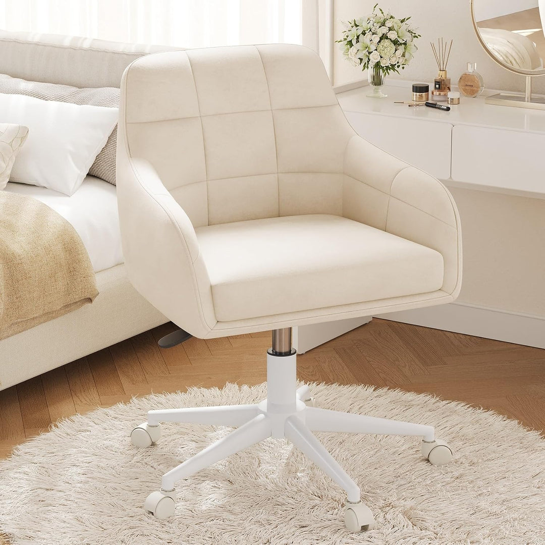 YOUDENOVA Schreibtischstuhl, Drehstuhl mit Rollen, Schminkstuhl Höhenverstellbar, Homeoffice Stuhl,
