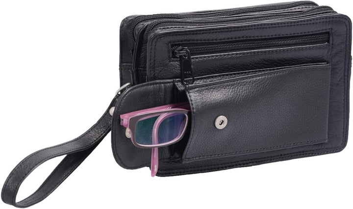 Leder Handgelenktasche für Männer aus Rindleder (155B) Herrentasche echtes Leder Tasche Bag Neu
