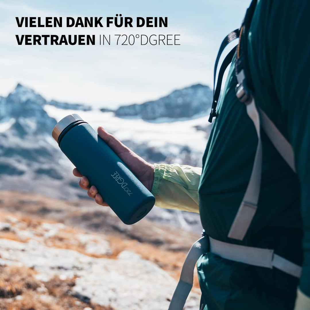 720°DGREE Edelstahl Trinkflasche “noLimit” – 1200ml - Auslaufsicher, Kohlensäure geeignet, BPA-Frei