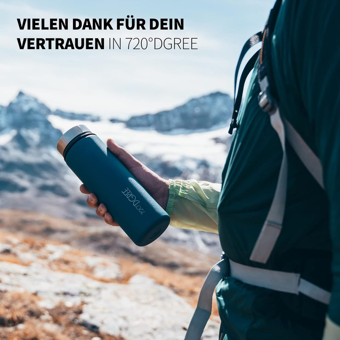 720°DGREE Edelstahl Trinkflasche “noLimit” – 950ml - Auslaufsicher, Kohlensäure geeignet, BPA-Frei -