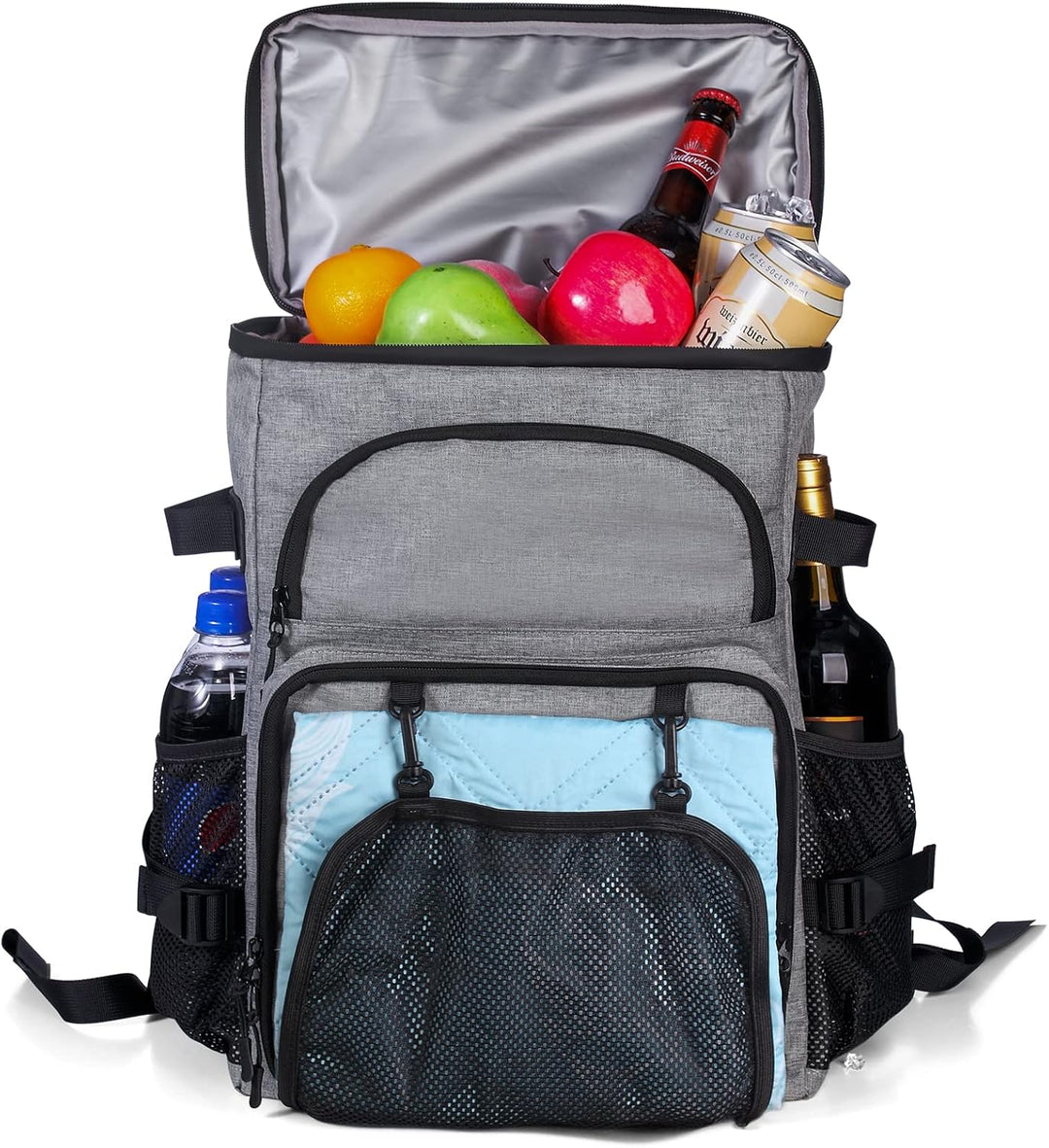 DEWUR Kühlrücksack 35L Thermo Rücksack Kühltasche Wasserdichter Picknickrücksack mit Flaschenöffner