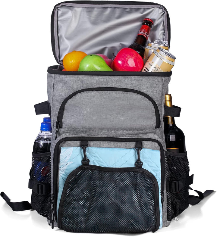 DEWUR Kühlrücksack 35L Thermo Rücksack Kühltasche Wasserdichter Picknickrücksack mit Flaschenöffner