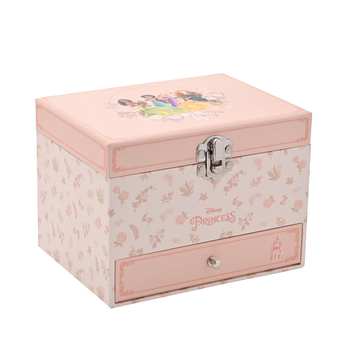 Widdop and Co Disney Princess Schmuckkästchen mit Musik, Pastellrosa, 15,5 x 11,5 x 11,5 cm, mit Spi