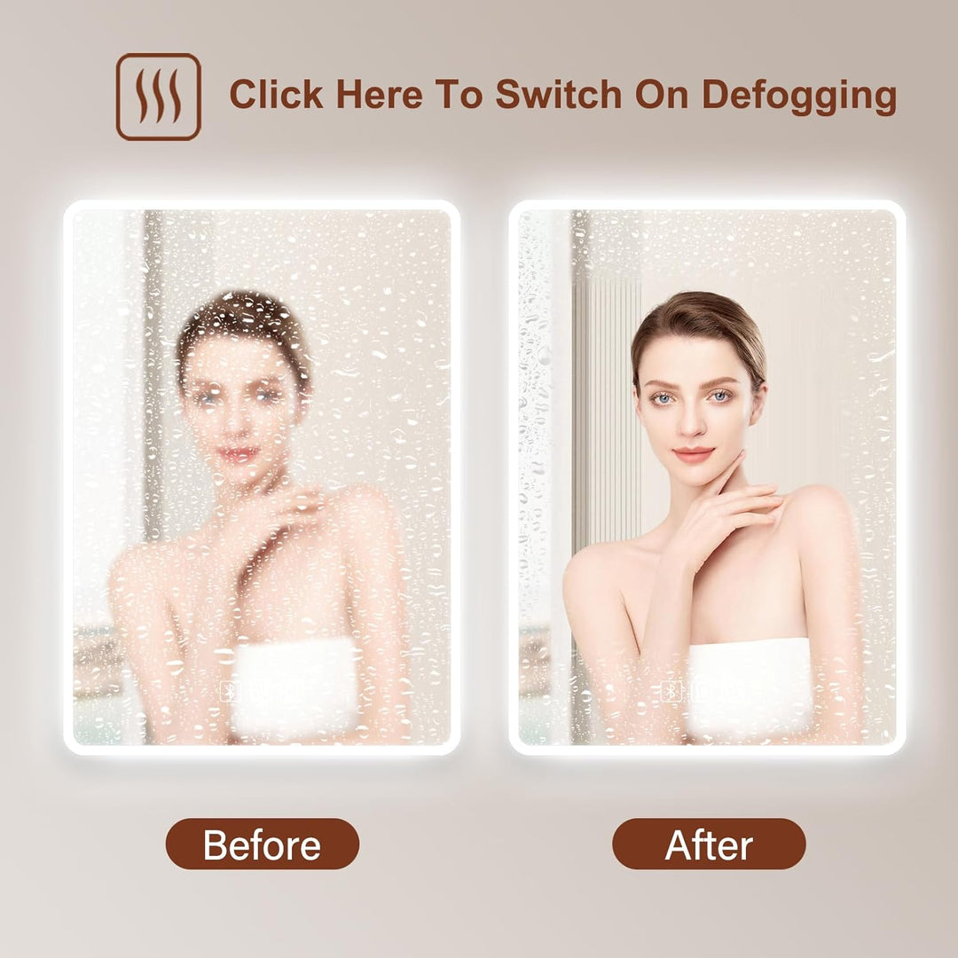 Habison LED Bluetooth Badezimmerspiegel Beleuchteter 50x70cm Antibeschlag Badezimmerspiegel Wandspie