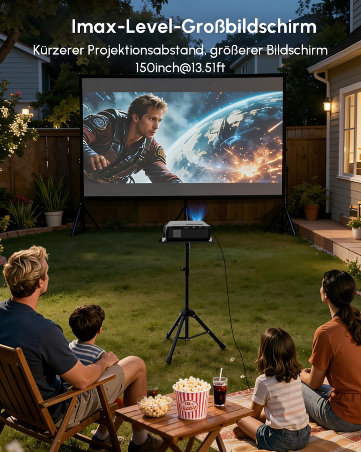 4K Heimkino Beamer mit HDMI ARC Smart OS, 2200ANSI Tageslich Ultra HD Smart Projektor für Schlafzimm