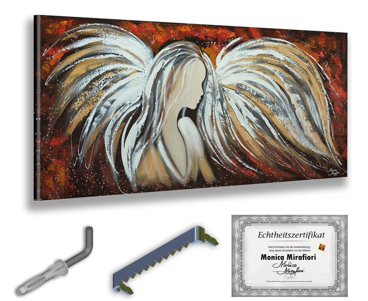 Monica Mirafiori I 100% HANDGEMALT I Gemälde Engel 100x50cm | Gemälde Handgemalt | Acrylgemälde | Se