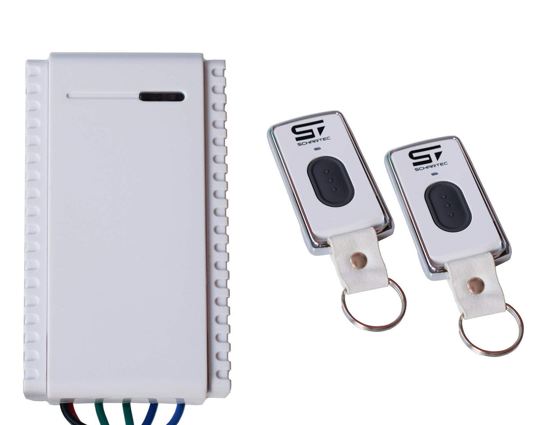 Schartec Mini Universal Funkempfänger Set inkl. 2 Stk. 1-Kanal Handsender 433 MHz für Garagentorantr