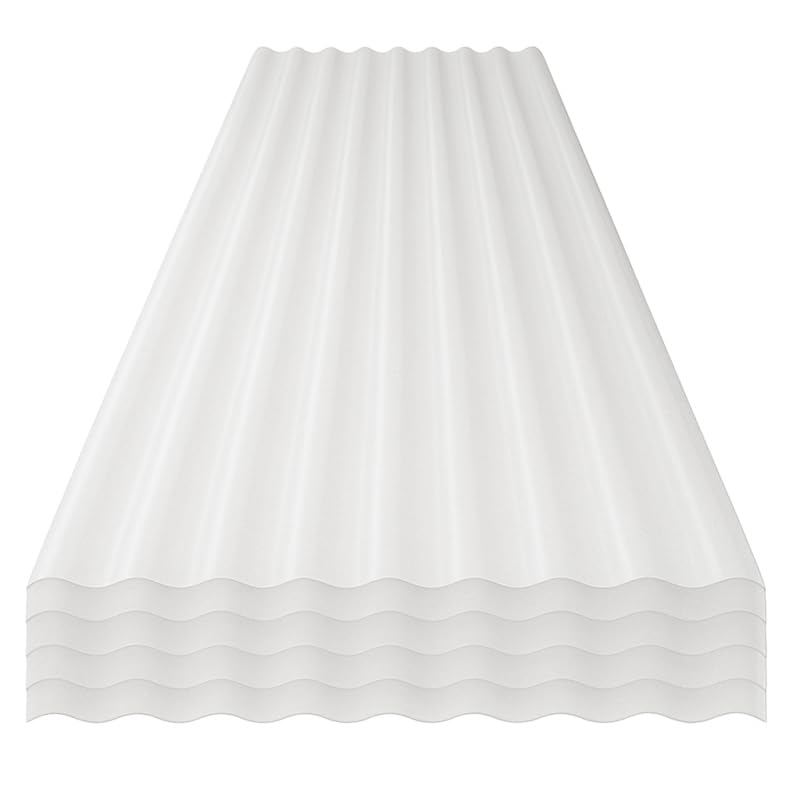 StormGuard Set mit 5 gewellten PVC-Platten – 90 x 200 cm transparent – wasserdichte Dachplatte – Ver