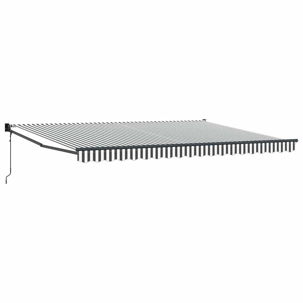 vidaXL Markise Einziehbar Anthrazit und Weiss 4,5x3 m Stoff & Aluminium 4.5 x 3 m Anthrazit und Schw