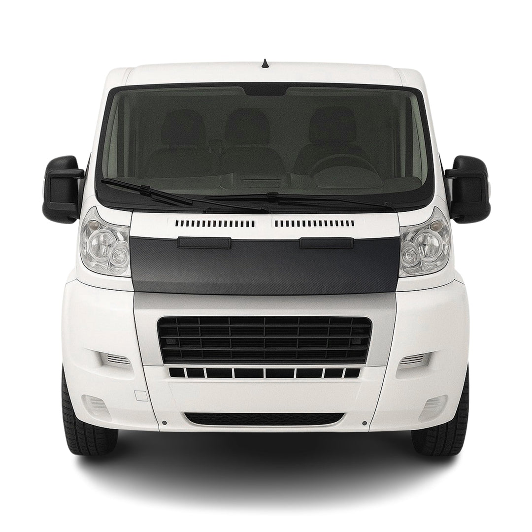 OMAC Haubenbra Steinschlagschutz Bonnet Bra kompatibel mit FIAT Ducato 2006-2014 Carbon Halb Schwarz