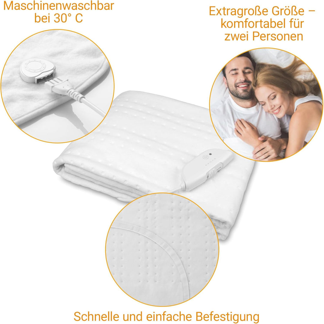 medisana HU 676 Wärmeunterbett XXL, 150 x 160 cm, Heizdecke mit Abschaltautomatik und Überhitzungssc