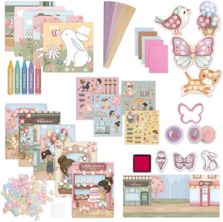 Little Dutch Bastelset/Kreativitätsbox XL - für Mädchen ab 3 Jahren - Kreativ Basteln Aufkleber Stic