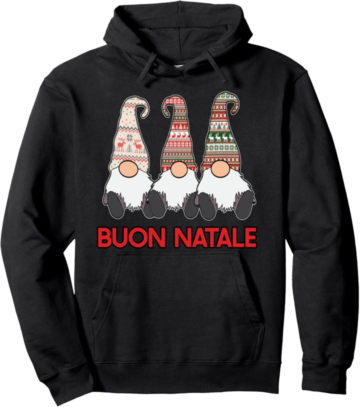 3 nordische Zwerge Buon Natale italienische süsse Pullover Hoodie