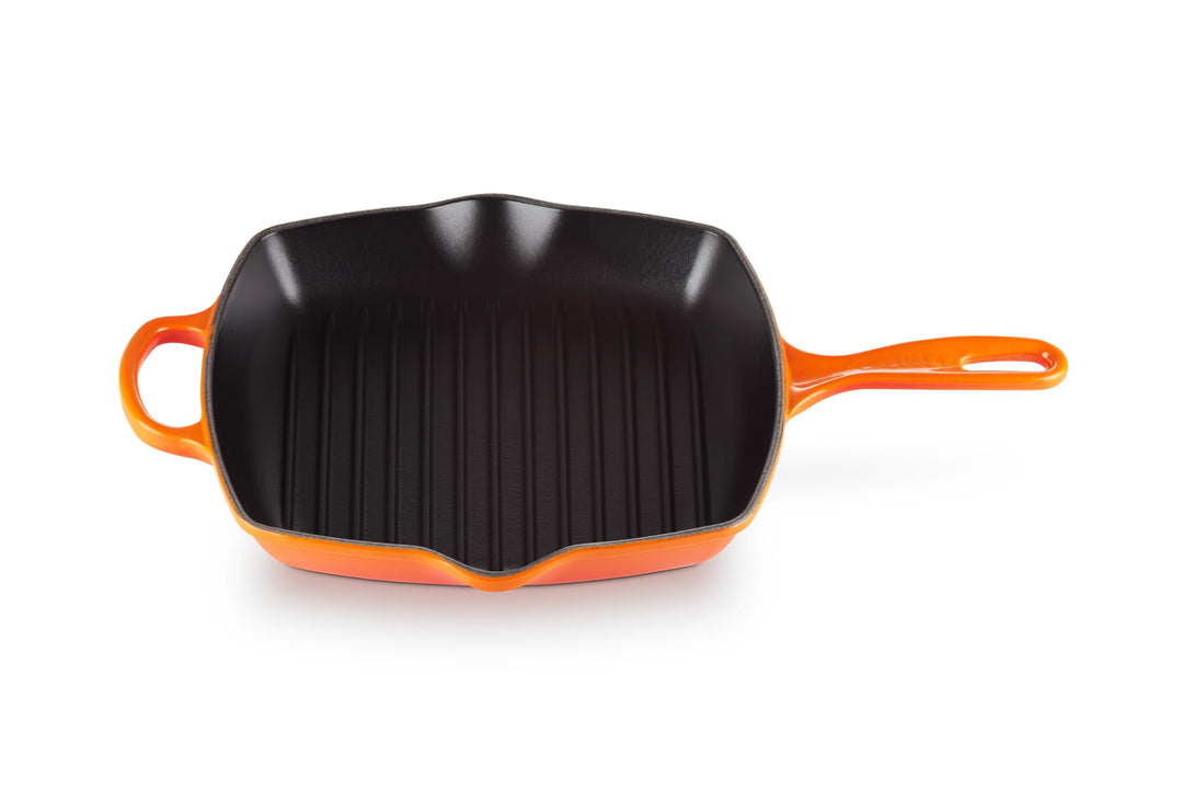 LE CREUSET Signature Gusseisen-Grillpfanne, Quadratisch, 26 cm, Für alle Herdarten inkl. Induktion g