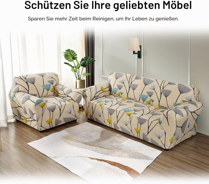 Jaotto Sofabezug 3 Sitzer Elastischer Stretch Spandex Sofa Überwürfe Sofahusse Antirutsch Waschbar S