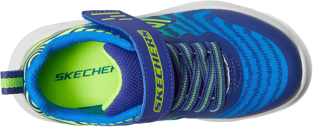 Skechers Jungen 405037l Lmcc Sneaker 27 EU Blue Yellow Textile Navy Synthetic Trim, 27 EU Blue Yello
