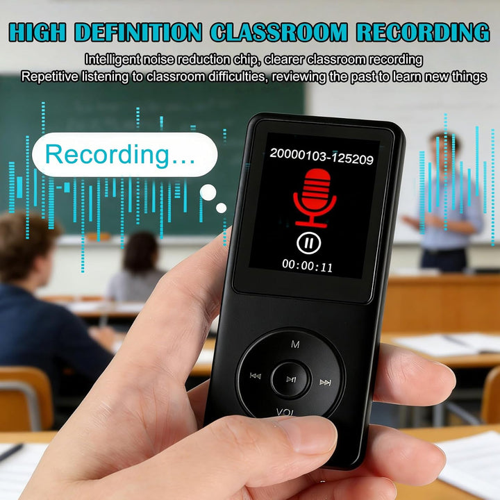 64 Gb Mp3 Player,Mp3 Player Bluetooth 5.0 Mit 1,8" Tft-Farbbildschirm,Kopfhörer,Lautsprecher,Hifi Mu