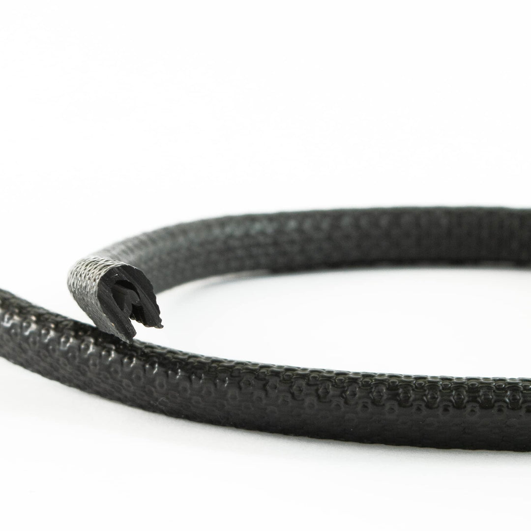 EUTRAS [10m] Kantenschutz 0,5-1,5 mm schwarz – hält ohne Kleber – perfekt für Bleche und Autotüren –
