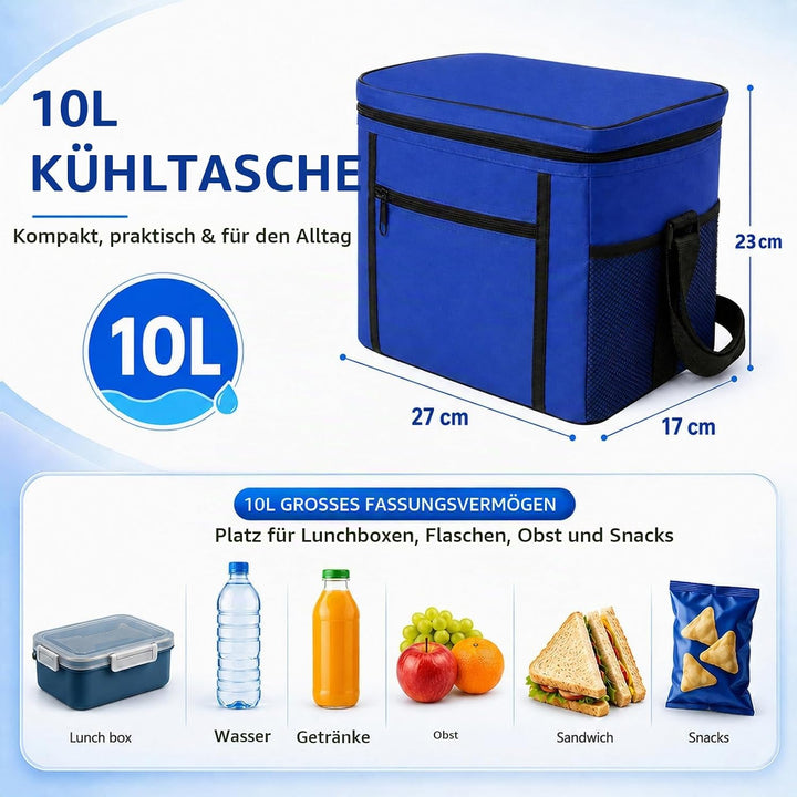 Kühltasche,10L Kühltasche Faltbar,Faltbar Isoliertasche,Picknicktasche,Tragbar Lunchtasche,Wasserdic