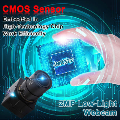 ELP 0.01 Lux Webcam 1080P Weitwinkel Einstellbar 2.8-12mm Vario Objektiv Low Illumination Minikamera