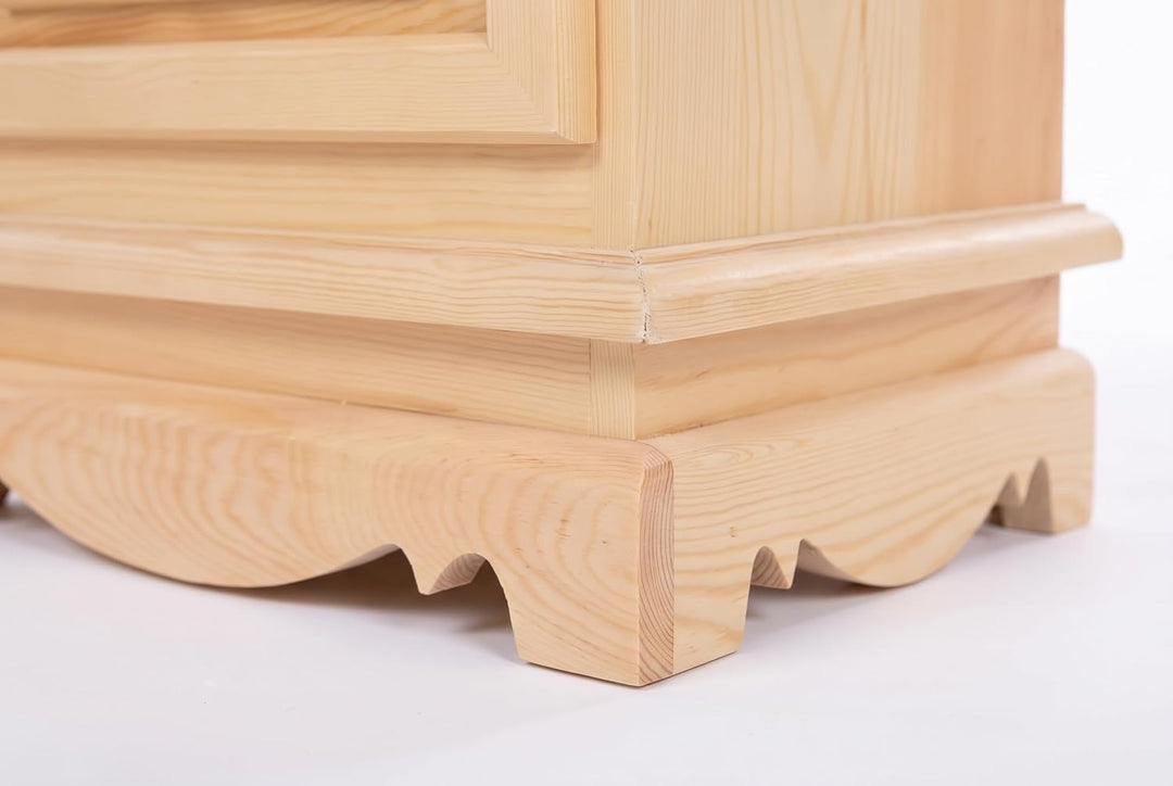 Kommode Klassik aus Kiefernholz | Nachttisch mit 3 Schubladen Organizer für Kleinteile | Kleiner Bei