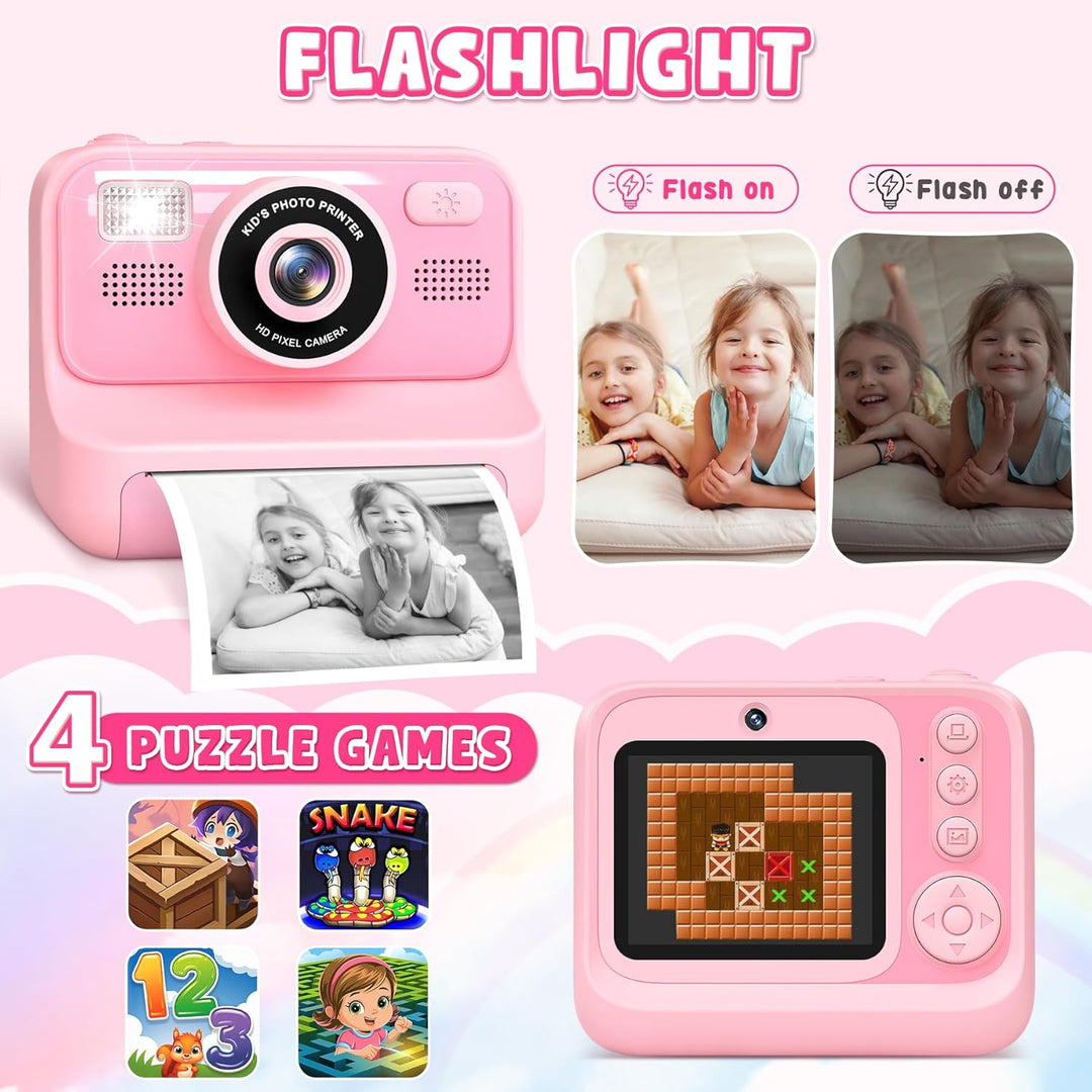 Sofortbildkamera Kinder - 1080P Kinderkamera Sofortbildkamera - Selfie Digitalkamera Kinder mit 32GB