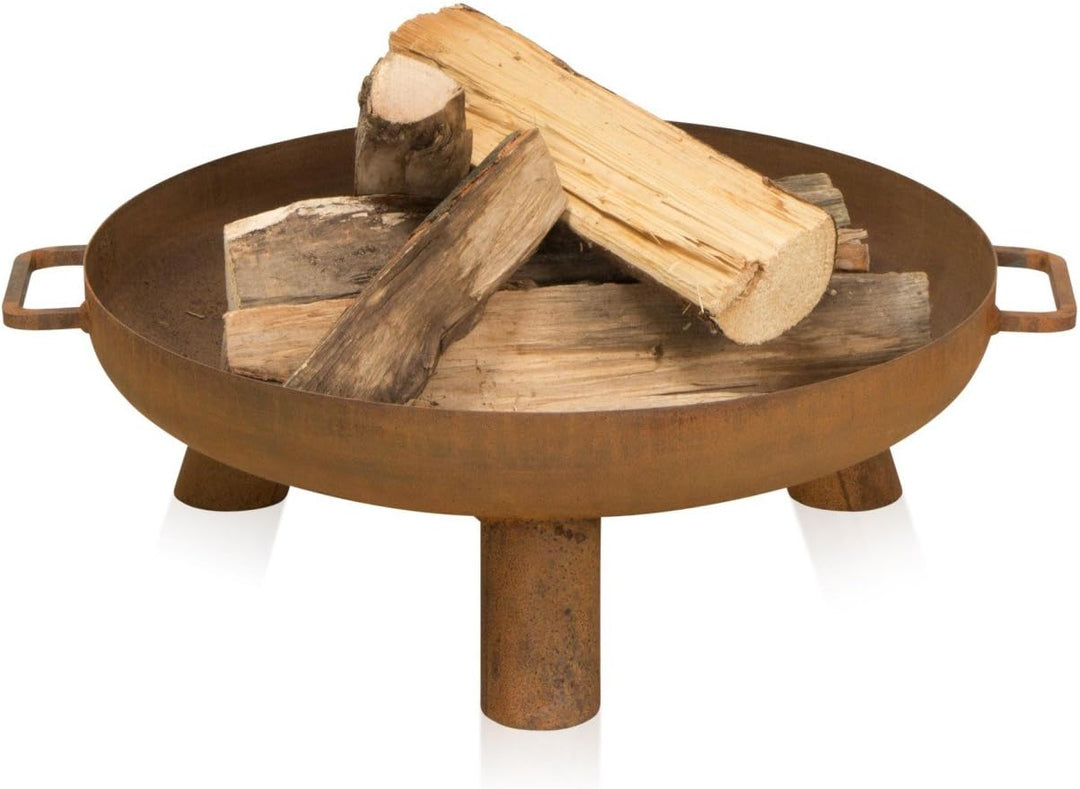DECORAS Stahl-Feuerschale (Durchmesser: 60 cm/Höhe: 23 cm) - Feuerstelle - Feuerkorb Made in Germany