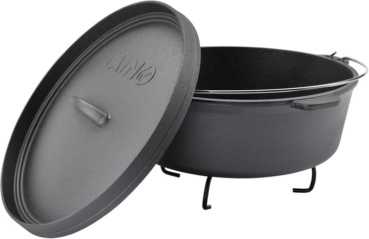 TAINO Dutch Oven Gusseisen-Topf Dopf Feuertopf Deckel-Heber Kochtopf (6 Liter), 6 Liter
