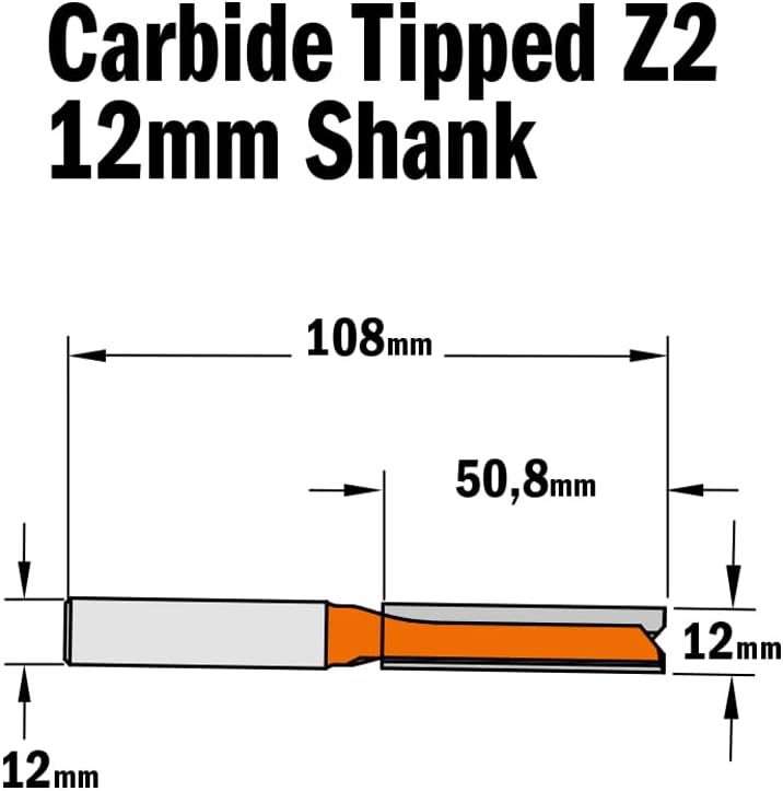 CMT Orange Tools 912.622.11 – Fräser Gerade HM S 12 D 12 x 51