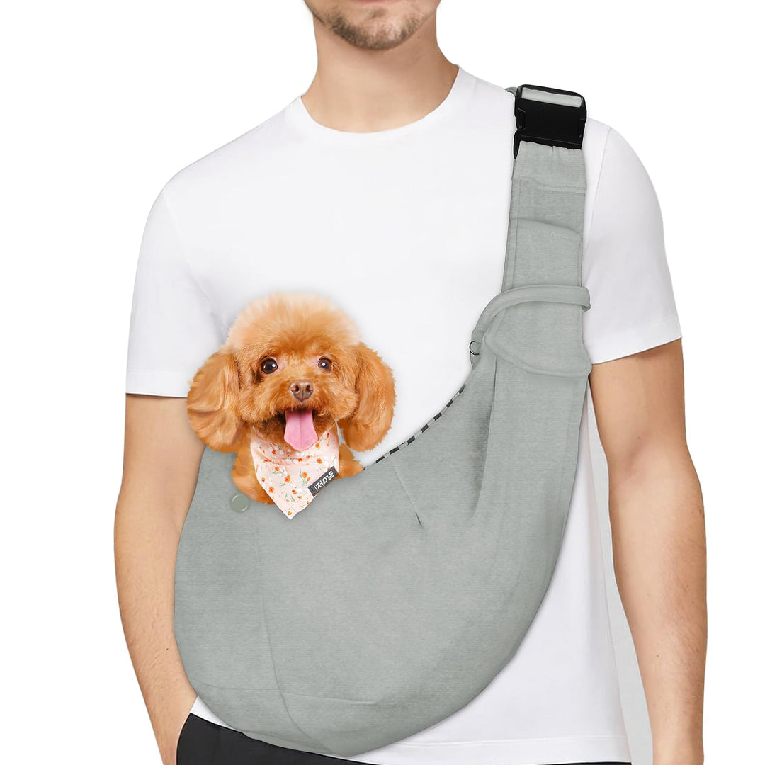 PETLOFT Tragetuch Hund, Reversibel Kleine Hundetrage, Einstellbar Pet Tragetuch, Freisprecheinrichtu