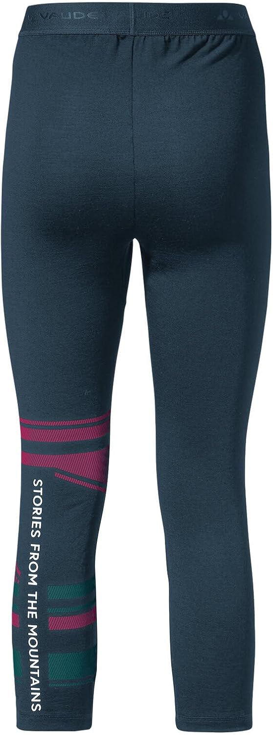 VAUDE Damen Hose Women's Monviso Wool 3/4 Tights 40 Dark Sea, 40 Dark Sea