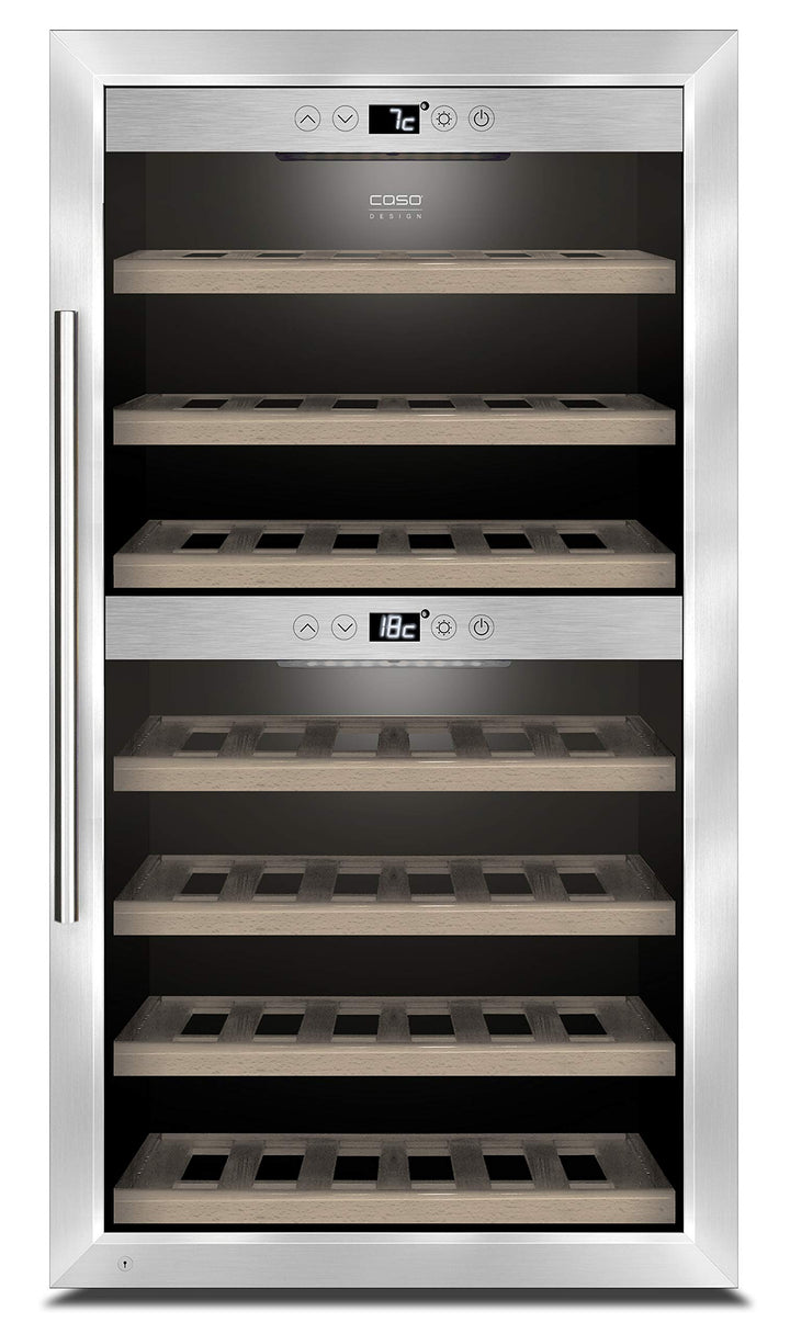 CASO WineComfort 660 Smart | Weinkühlschrank für 66 Flaschen | mit WLAN und WiFi App, 2 Zonen für 5-