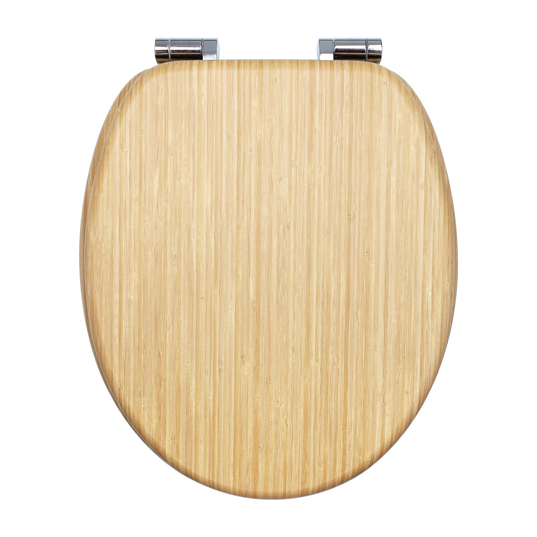 Fanmitrk WC Sitz mit Absenkautomatik, Toilettendeckel aus Holz, Stabil Klodeckel mit Soft Close, Toi