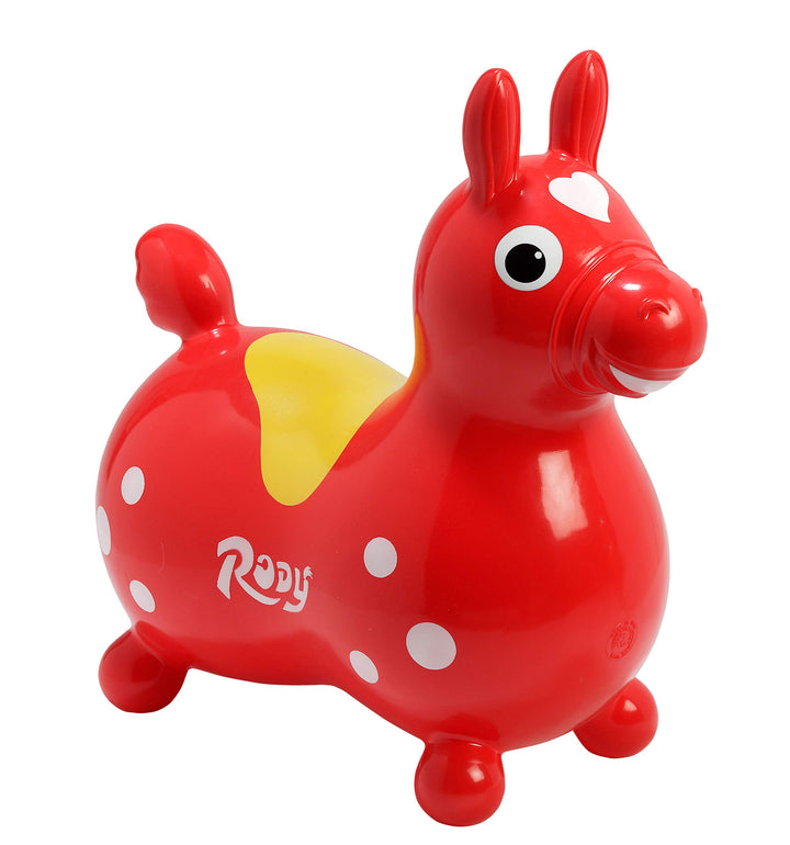 Ledraplastic 8002 Jakobs 4019960 - Rody Hüpfpferd, 3 Jahre, rot Gelb, Gelb