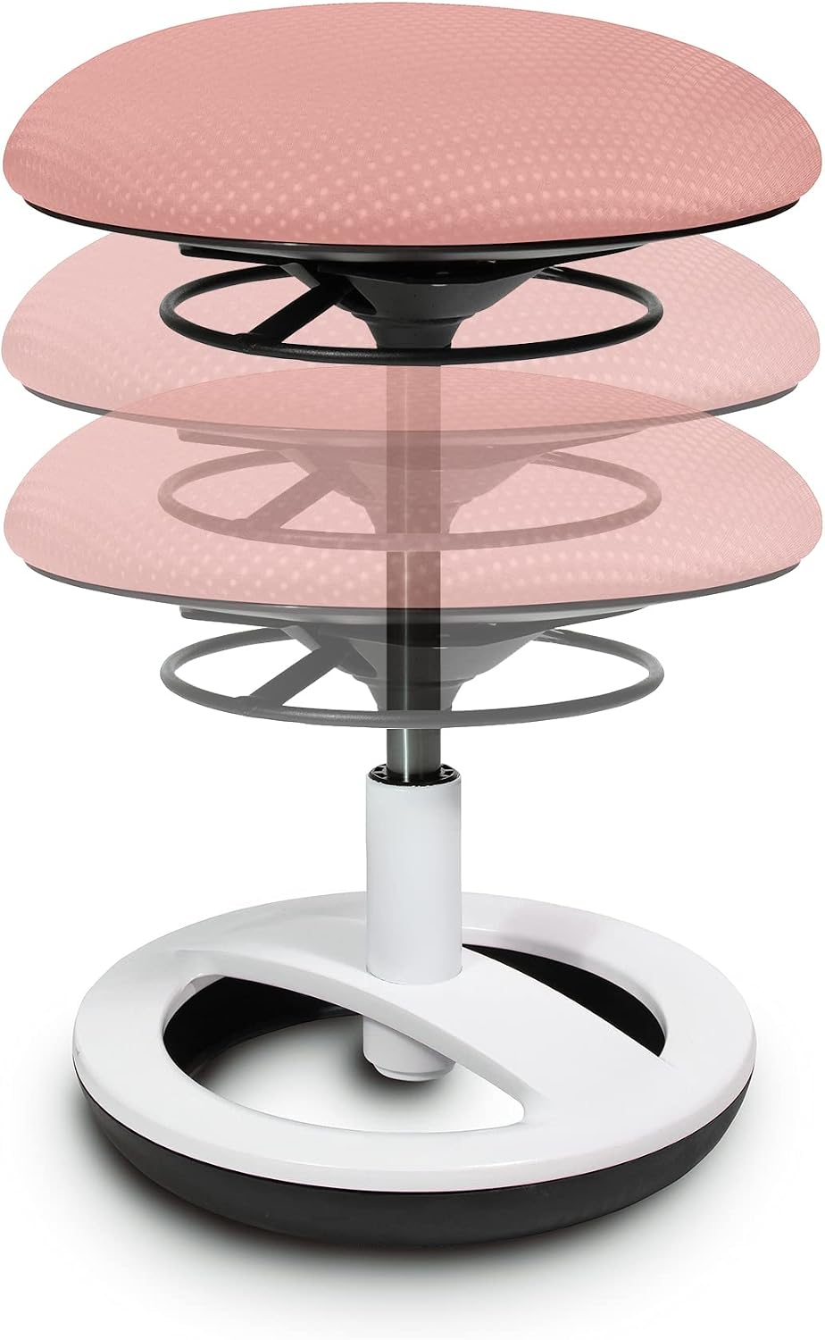 TOPSTAR Sitzhocker Sitness Bobby für Kinder, Standfussring Alu weiss lackiert, Stoff, Zart Rosa SU83