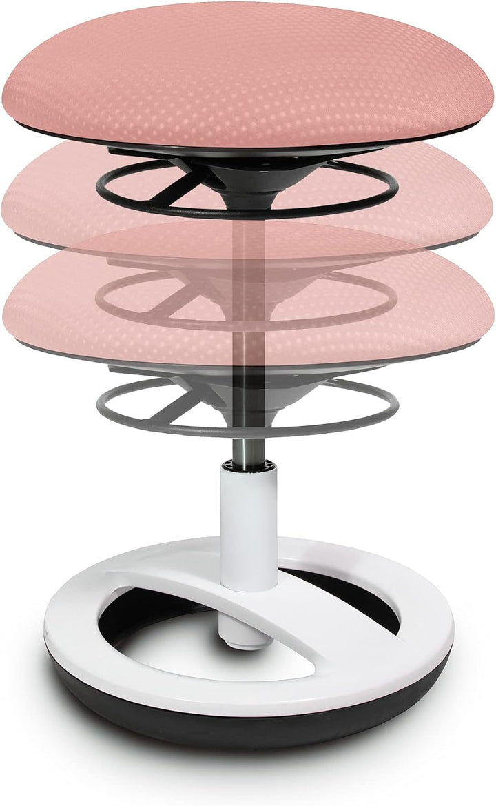 TOPSTAR Sitzhocker Sitness Bobby für Kinder, Standfussring Alu weiss lackiert, Stoff, Zart Rosa SU83